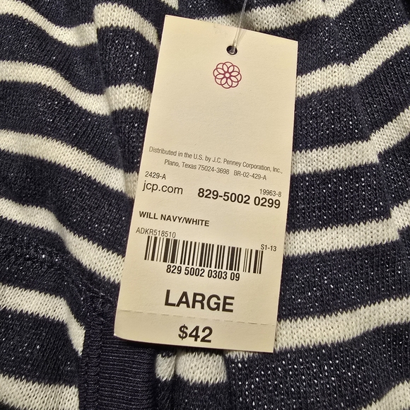 Made for Life Black and White Striped Women's Sweater - Picture 4 of 5